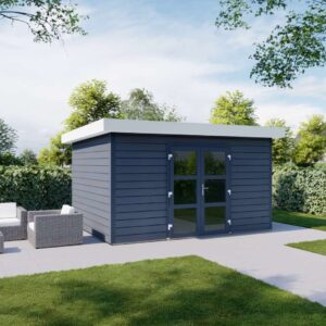 Kunststof tuinhuis Milano plat dak dubbele deur Kunststof tuinhuis Milano plat dak dubbele deur
