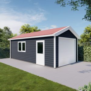 Kunststoff-Garage Satteldach Sektionaltor